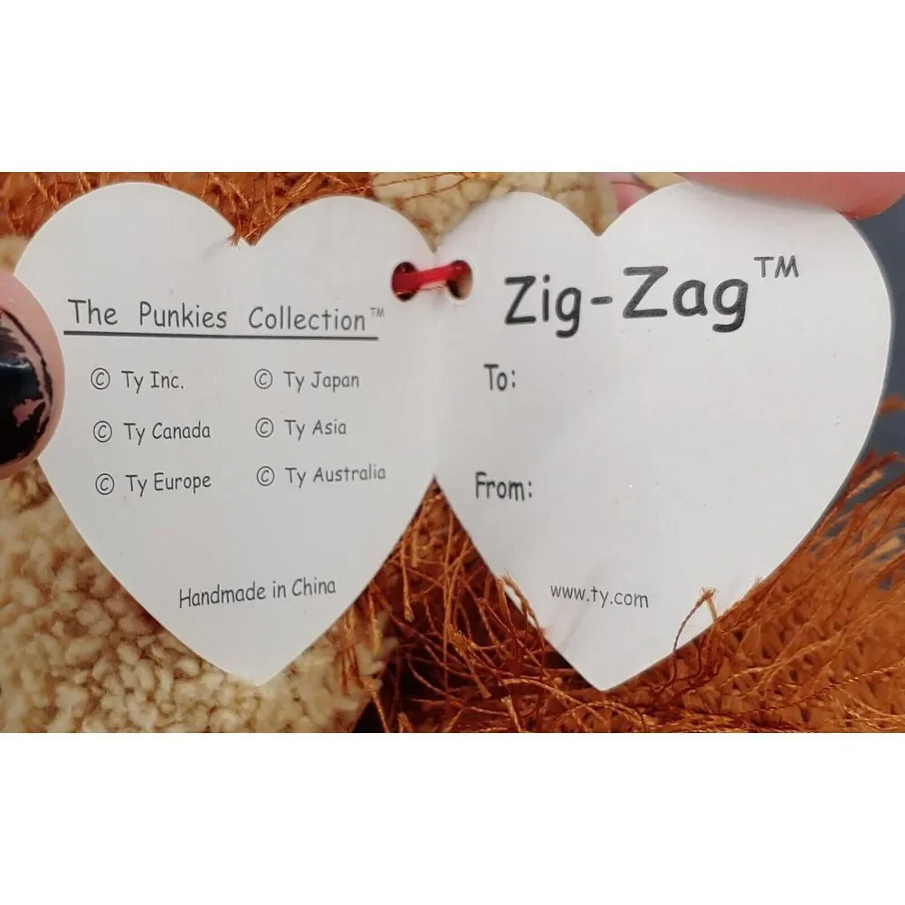 Lot Of 2 Ty Punkies Beanie Babies Topsy And Zig Zag Plush NWT